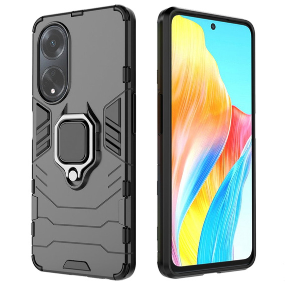 Huse pentru Oppo A58 4G, Kickstand Ring, negru