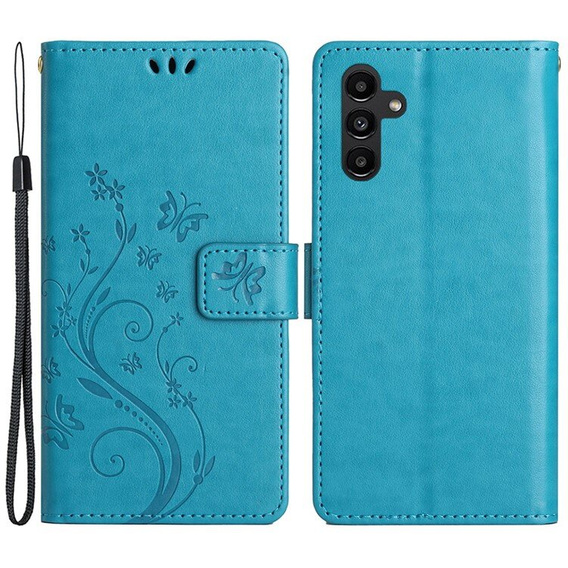 Cu clapetă pentru Samsung Galaxy A55 5G, Wallet, Butterfly, violet