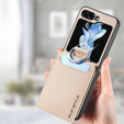 Carcasă pentru Samsung Galaxy Z Flip6 5G, Card Slot Ring Case, bej