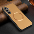 Huse pentru Samsung Galaxy S24 FE, Leather Hybrid MagSafe, de aur