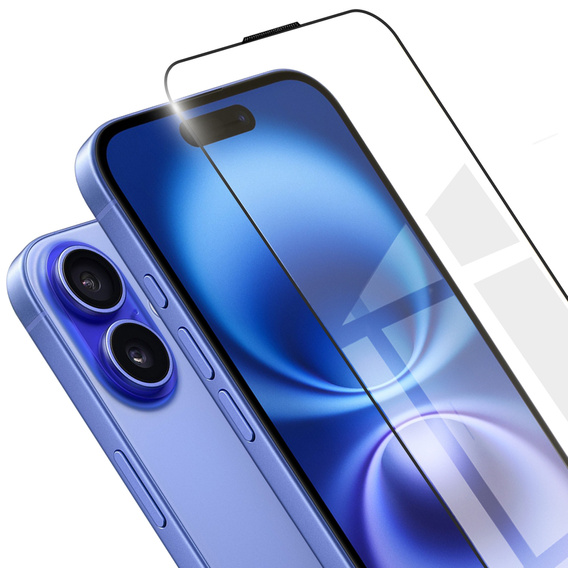 Sticlă călită 3D pentru iPhone 16, negru