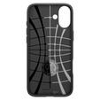 Carcasa Spigen pentru iPhone 16, Liquid Air, negru + 9H Tempered Glass