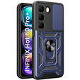 Husă blindată pentru Infinix Hot 50 Pro+ 4G, CamShield Slide, albastru