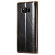 Carcasă flip CASEME pentru Samsung Galaxy S8+ Plus, Waxy Textured, cafea