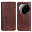 Husa cu clapetă pentru Xiaomi 15 Ultra, Split Leather, maro