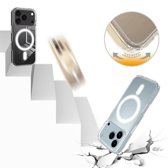Caz magnetic TPU + Acrilic pentru iPhone 17 Pro Max
