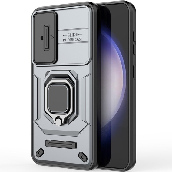 Husă pentru Samsung Galaxy S24, KickStand Camera Lens, gri