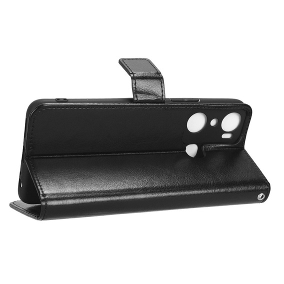 Cu clapetă pentru Infinix Hot 20i, Crazy Horse Wallet, negru