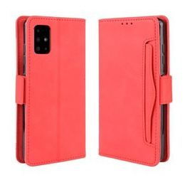 Cu clapetă pentru Samsung Galaxy A51, Card Slot, roșu