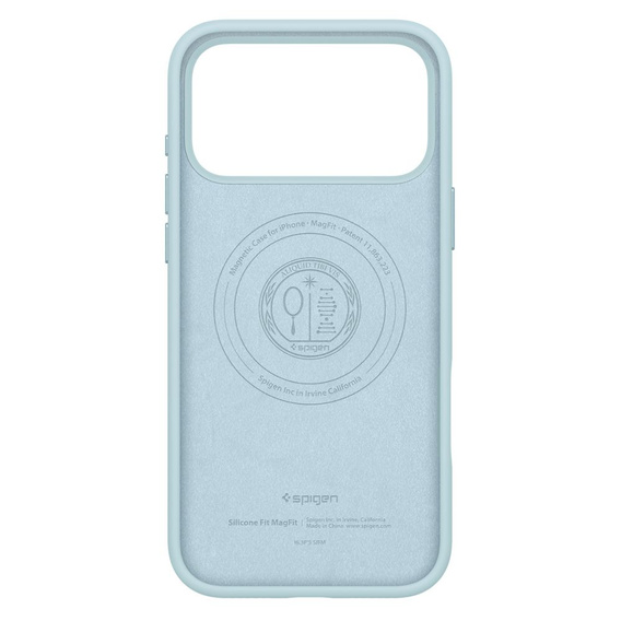 Carcasă Spigen pentru iPhone 17 Pro, Silicone Fit MagSafe, Mute Blue