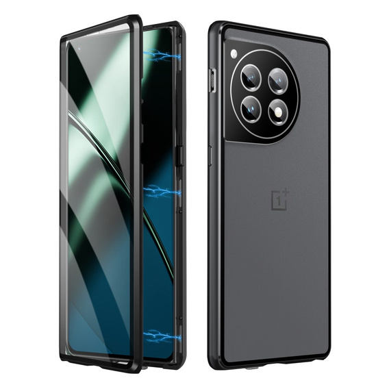 Husa pentru OnePlus 12 5G, Magnetic Dual Glass, negru