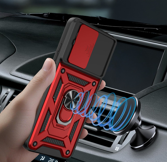 Husă blindată pentru Realme GT 7 Pro, CamShield Slide, roșu
