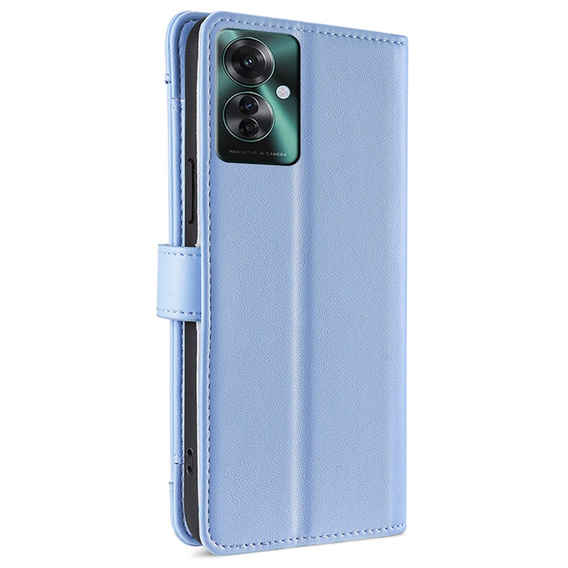 Cu clapetă pentru Oppo Reno 11F 5G, Wallet Zipper Pocket, albastru