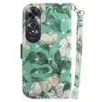 Cu clapetă pentru Oppo A60, Wallet, Flowers alb
