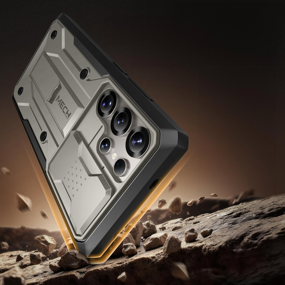 Carcasă robustă pentru Samsung Galaxy S25 Ultra – Tongate MECH Series Clip, negru