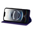 Carcasa flip pentru iPhone 16E, Card Slot Glittery, violet