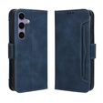 Cu clapetă pentru Samsung Galaxy S25 FE, Card Slot, albastru închis