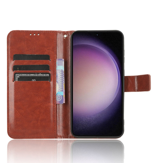 Cu clapetă pentru Samsung Galaxy S23 FE, Crazy Horse Wallet, maro