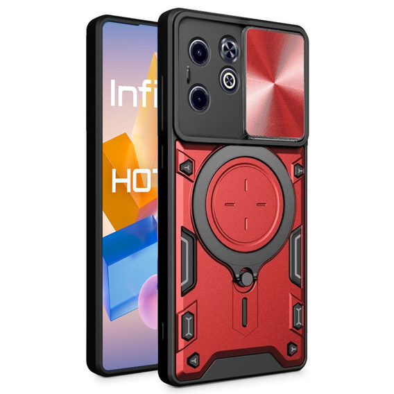 Husă blindată pentru Infinix Hot 40i, CamShield Slide, roșu