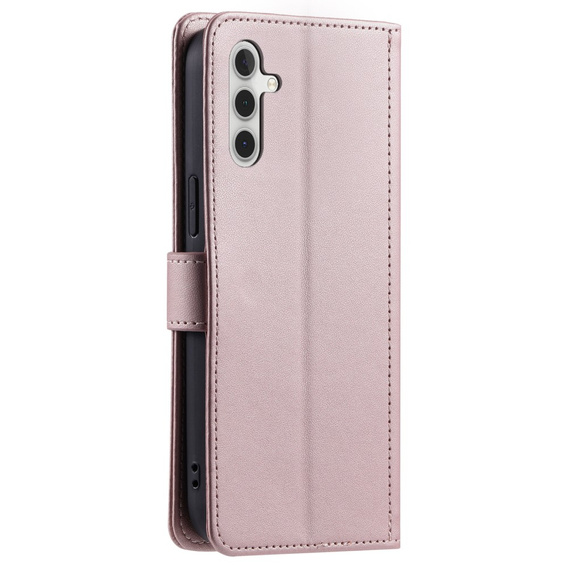 Husă cu clapetă pentru Samsung Galaxy A36 5G, Rhombus Crossbody Leather, roz
