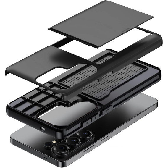 Husă cu suport pentru carduri pentru Samsung Galaxy S26 Ultra, negru