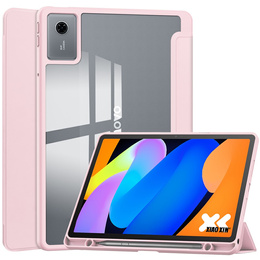 Husă pentru Lenovo Idea Tab 11" 2025 TB336FU TB336ZU, cu spate transparent și suport pentru stylus, roz