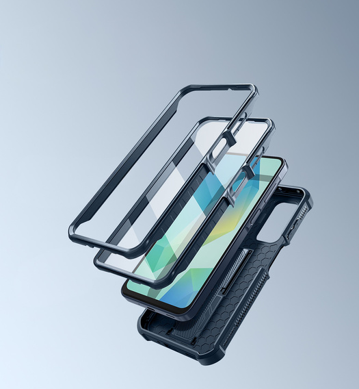 Husă blindată pentru Samsung Galaxy A16, Dexnor Full Body (Two Frames), albastru închis