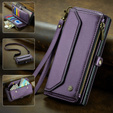 Husă CASEME pentru Samsung Galaxy S25 Ultra, RFID Leather Wallet, cu curea de umăr, violet