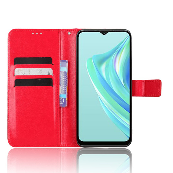Cu clapetă pentru Infinix Hot 20i, Crazy Horse Wallet, roșu