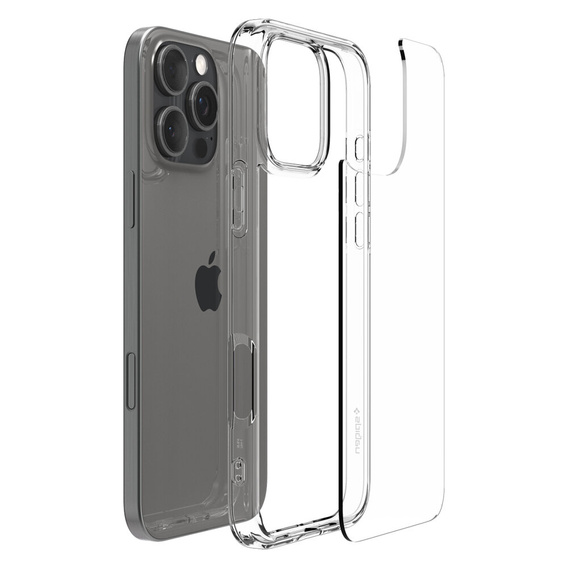 Carcasa Spigen pentru iPhone 16 Pro Max, Ultra Hybrid, transparentă + sticlă temperată 9H