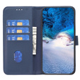 Cu clapetă pentru Samsung Galaxy A25 5G, BINFEN Wallet, albastru + sticlă 9H