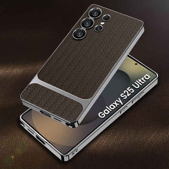 Huse pentru Samsung Galaxy S25 Ultra, GKK Woven Leather, cafea