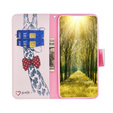 Cu clapetă pentru Motorola Edge 40 Neo, Wallet, giraffe, roz