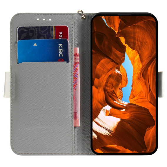 Cu clapetă pentru Motorola Edge 50 Pro 5G, Wallet, Flowers alb