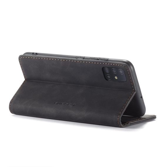 Husa CASEME pentru Samsung Galaxy A51, Leather Wallet Case, negru