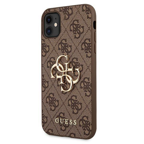 GUESS Huse pentru iPhone 11, 4G Big Metal Logo, maro