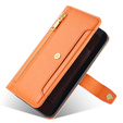 Cu clapetă pentru Oppo Reno8 T 4G, Wallet Zipper Pocket, portocaliu