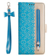 Carcasă cu clapetă pentru Xiaomi Redmi Note 11 4G / Note 11S 4G, Wallet Pocket Zipper Lace, albastru