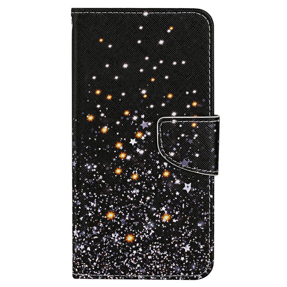 Cu clapetă pentru Xiaomi Redmi 13C / Poco C65, Wallet, Stars, negru