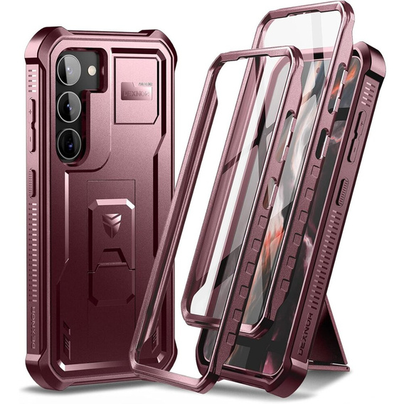Husă blindată pentru Samsung Galaxy S23, Dexnor Full Body (Two Frames), roșu