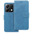 Cu clapetă pentru Xiaomi Poco X6 5G, Butterfly, albastru