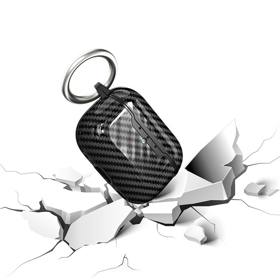 Husă TPU texturată din fibră de carbon pentru AirPods Pro 3
