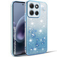 Husă pentru Motorola Moto G86 5G, Glitter Flower, albastru