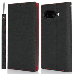 Cu clapetă pentru Google Pixel 9A, Litchi Skin Grain, negru