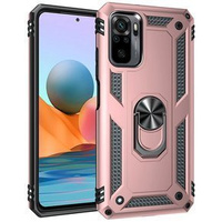 Husă blindată pentru Xiaomi Redmi Note 10/10S, Nox Case Ring, roz rose gold