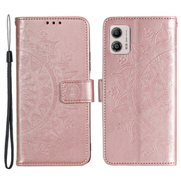 Cu clapetă pentru Motorola Moto G53 5G, Mandala Flower, roz rose gold