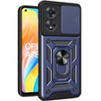 Husă blindată pentru Oppo A78 4G, CamShield Slide, albastru
