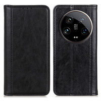 Huse pentru Xiaomi 14 Ultra, Wallet Litchi Leather, negru