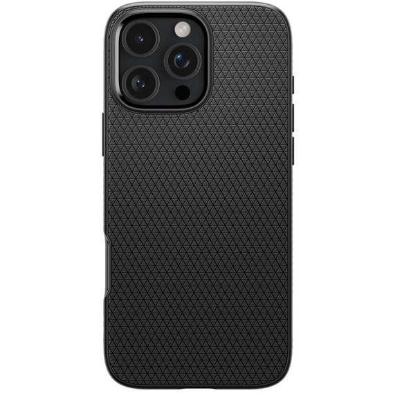 Carcasa Spigen pentru iPhone 16 Pro Max, Liquid Air, negru + 9H Tempered Glass