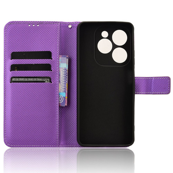 Cu clapetă pentru Infinix Hot 40i, Wallet Smart Magnet, violet
